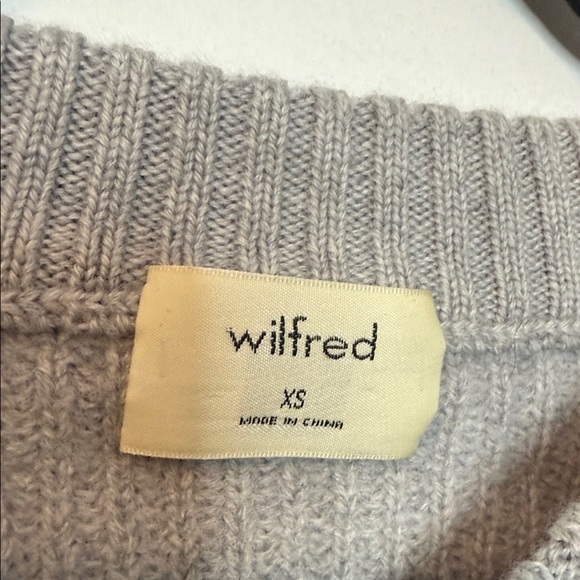 Aritzia Wilfred Sardou Ribbed Crew Neck Sweater cropped scalloped hem XS - Picture 2 of 6
